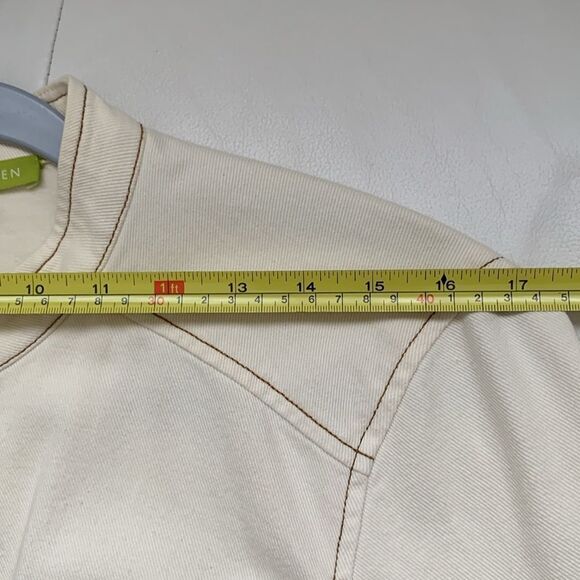 Sigrid Olsen Cotton Cream Two-Piece Suit Jacket Pants Embroidered Size L/14 - Picture 5 of 16